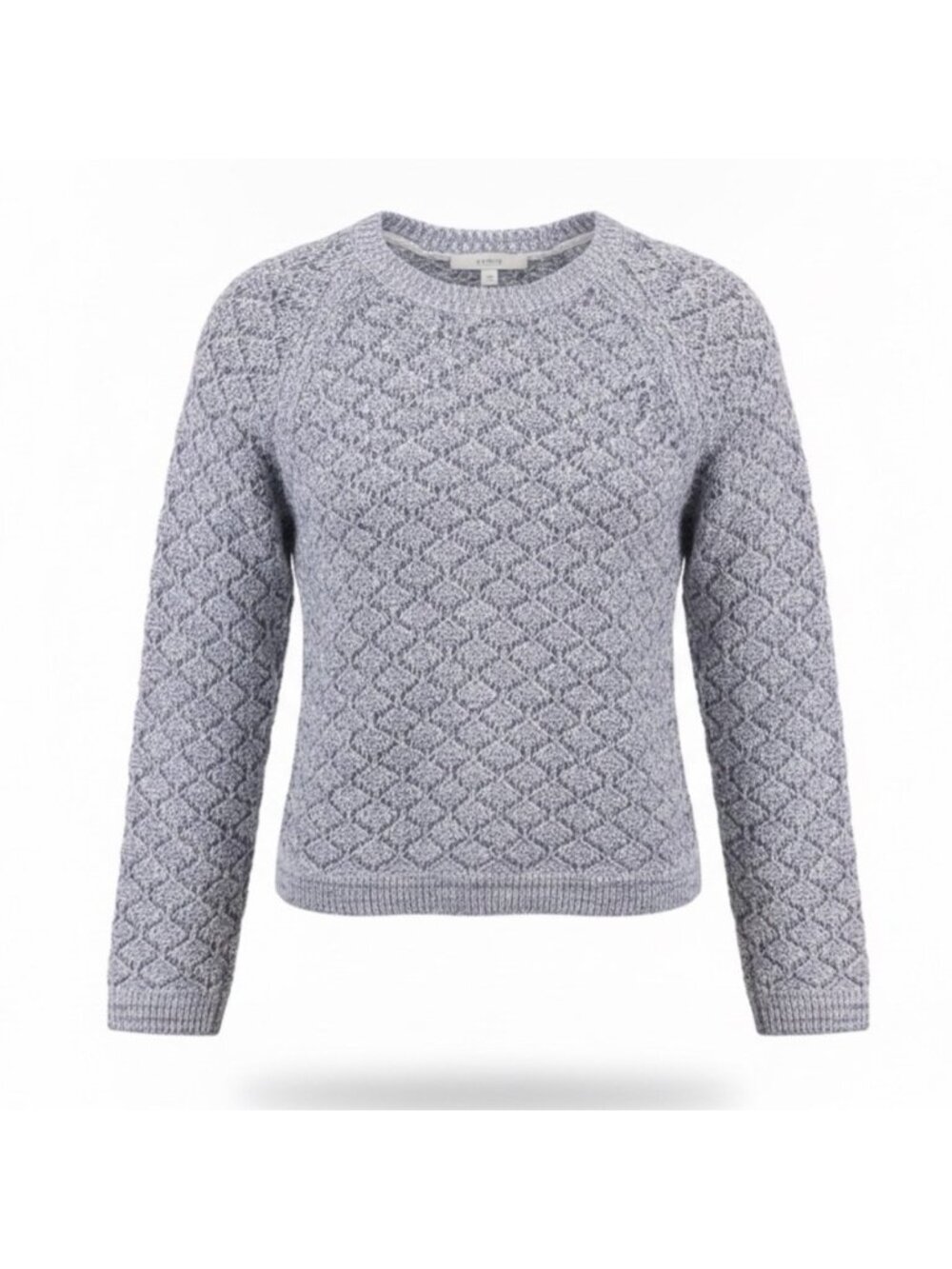Loft Womens Blue/White Sweater Diamond Knit Pattern Size L